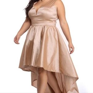 Champagne Hi Low Windsor Plus Dress
